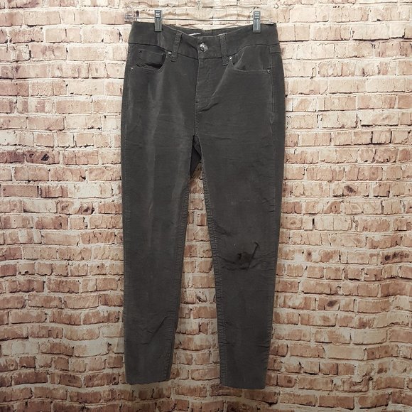 Seven7 Velvet Tummy Less High Rise Skinny Gray Soft Velvet Feel Size 4 - Picture 1 of 12